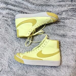 Nike Yellow High-Top Sneakers with Contrasting Swoosh